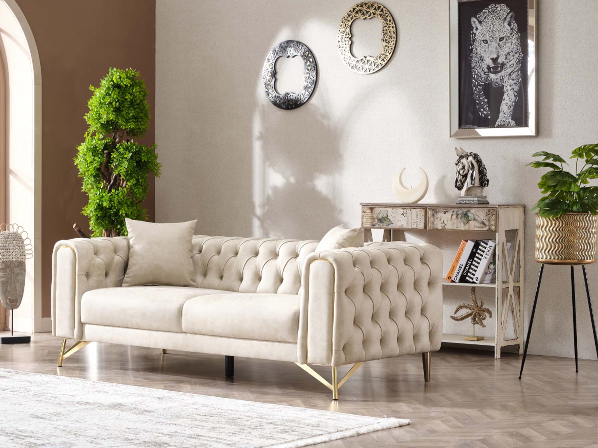 Tivoli Convertible Loveseat Cream