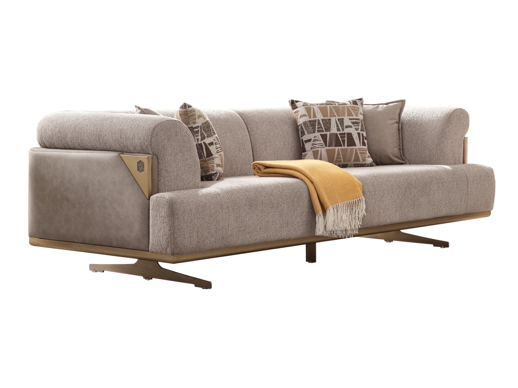 Urla 4-pieces (Sofa & Module Sofa & 2 Chair) Livingroom Set Cream