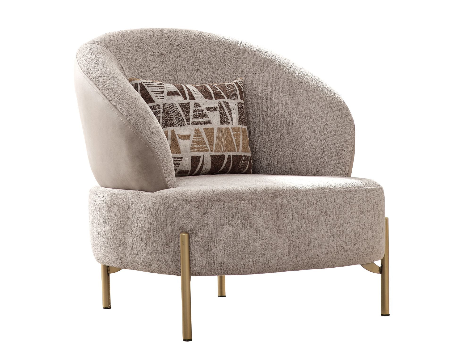 Urla 4-pieces (Sofa & Module Sofa & 2 Chair) Livingroom Set Cream