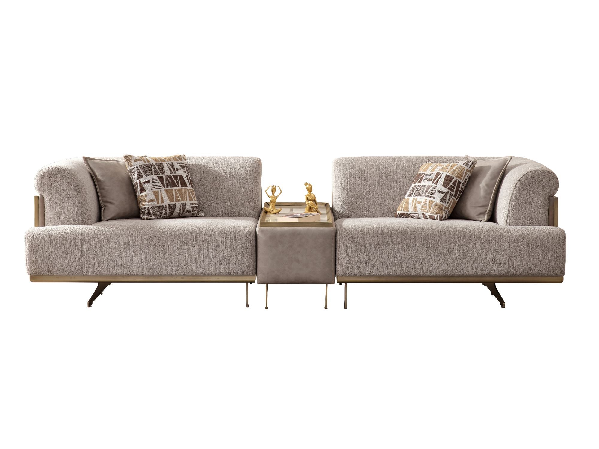Urla 4-pieces (Sofa & Module Sofa & 2 Chair) Livingroom Set Cream