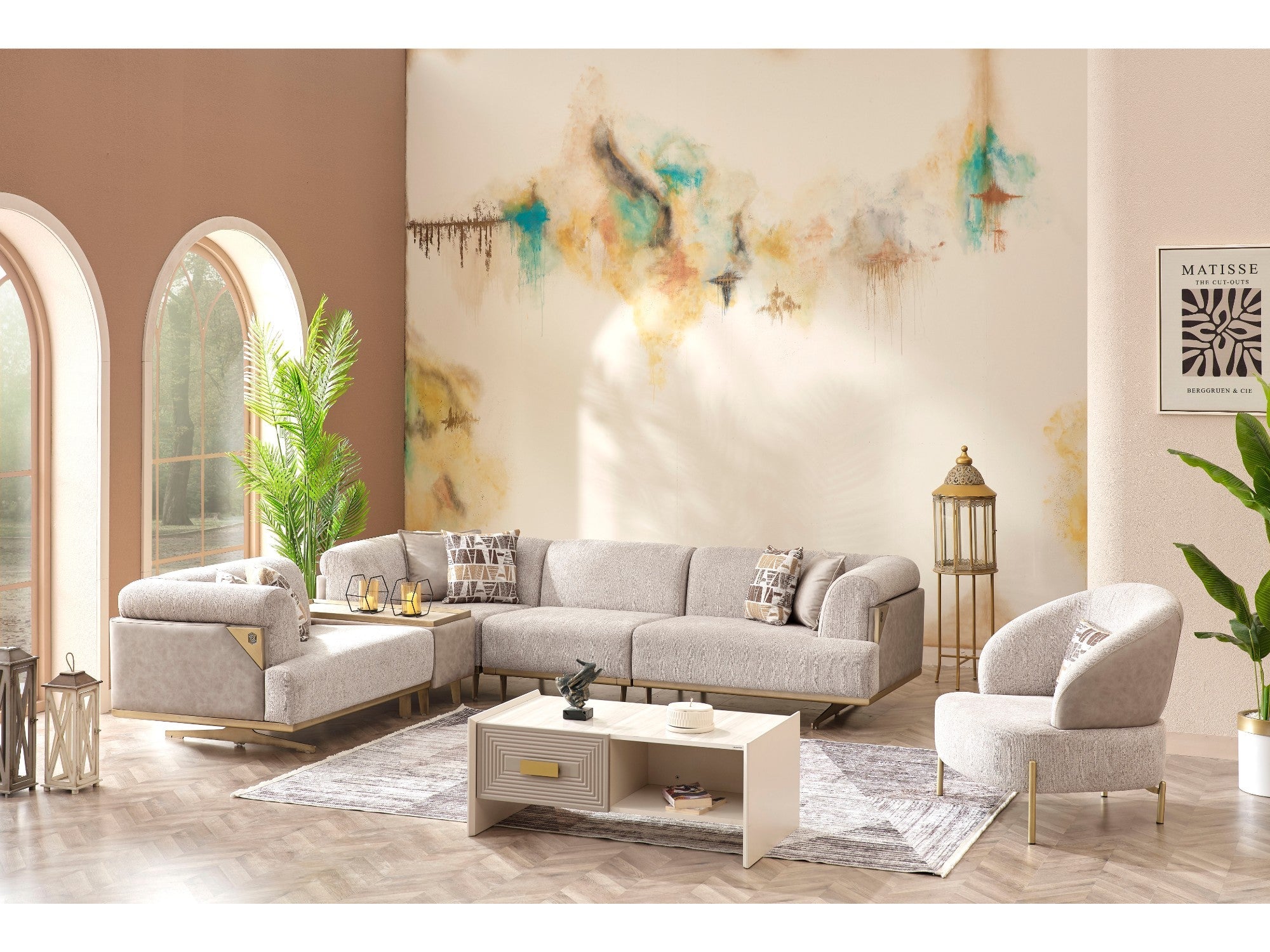 Urla Modular Sectional Sofa Cream