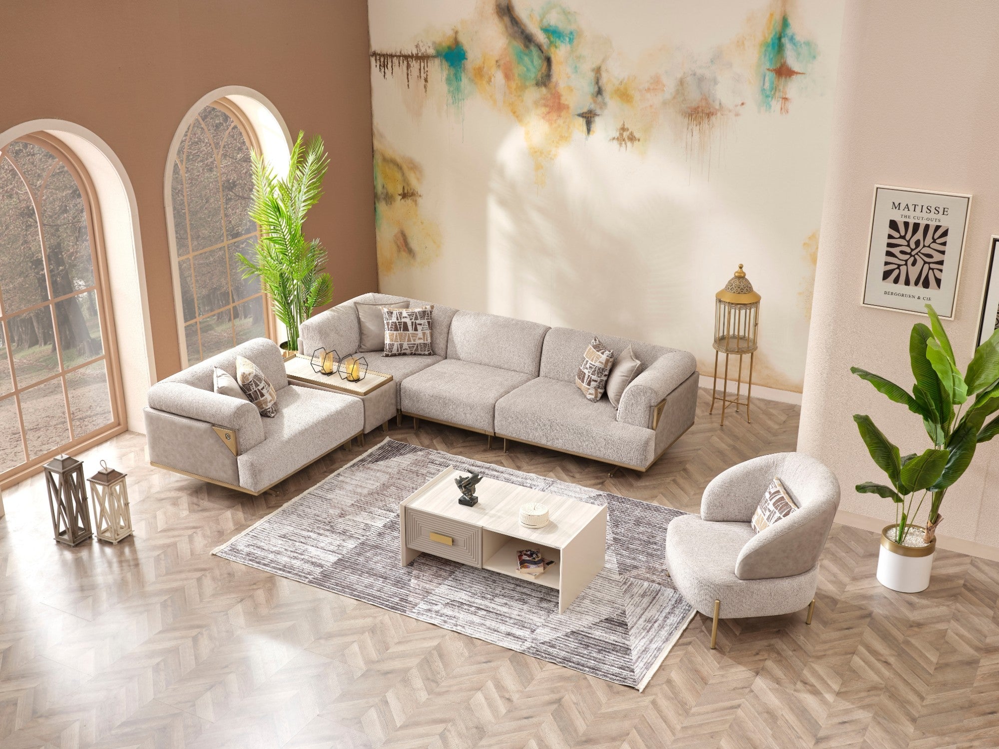 Urla Modular Sectional Sofa Cream