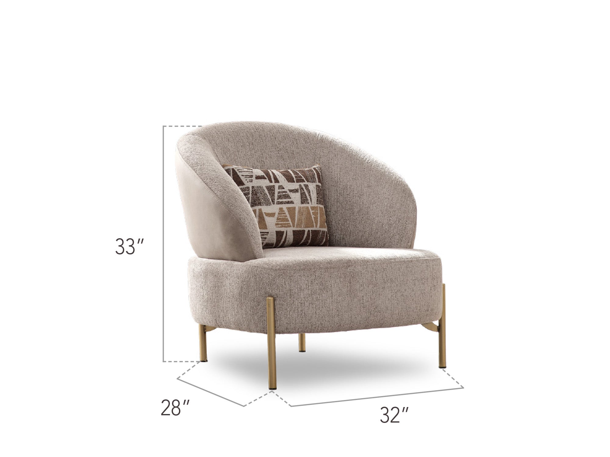 Urla 4-pieces (Sofa & Module Sofa & 2 Chair) Livingroom Set Cream