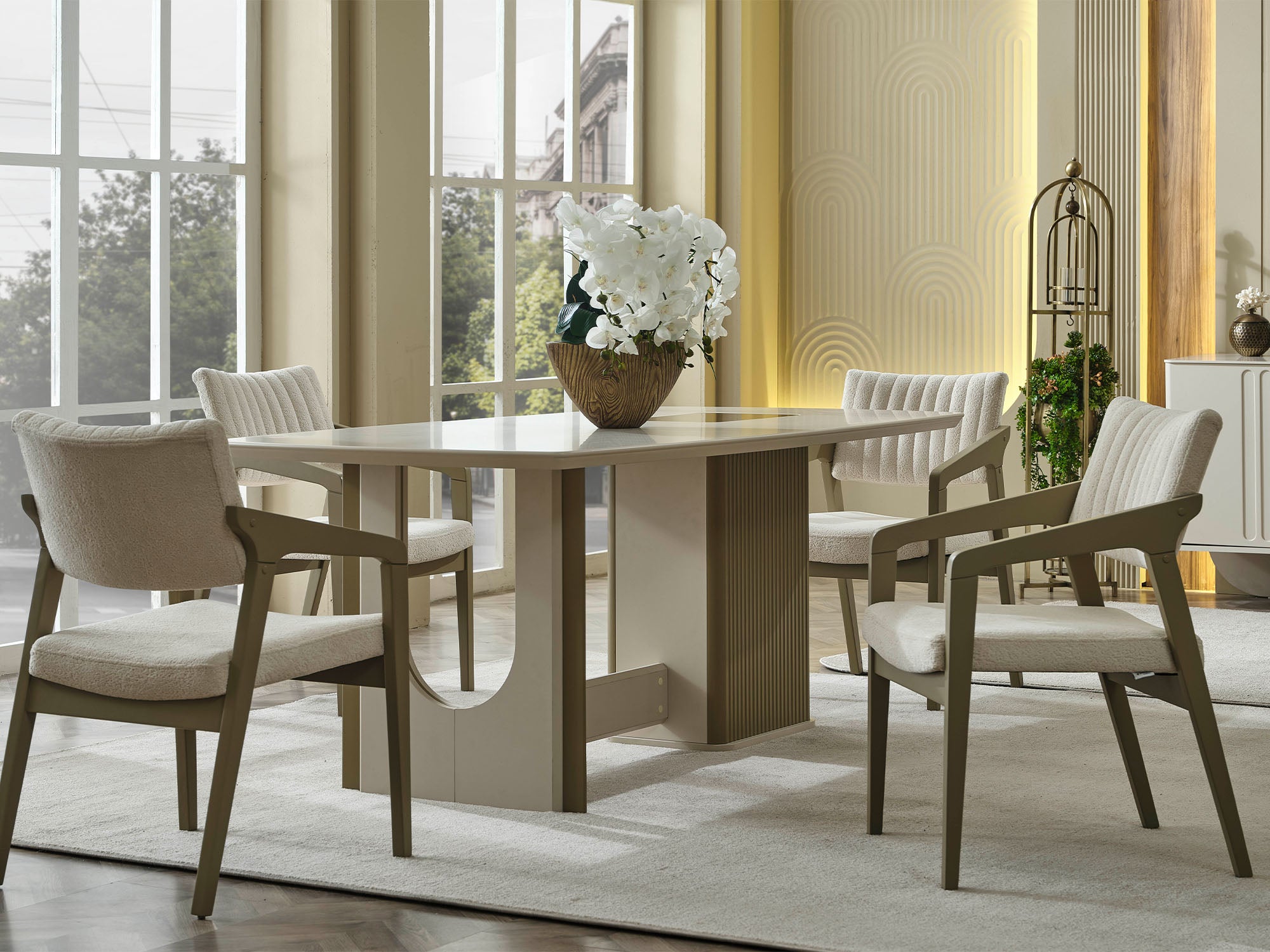 Verona Diningroom (Consol With Mirror & Dining Table & 6 Dining Chair)