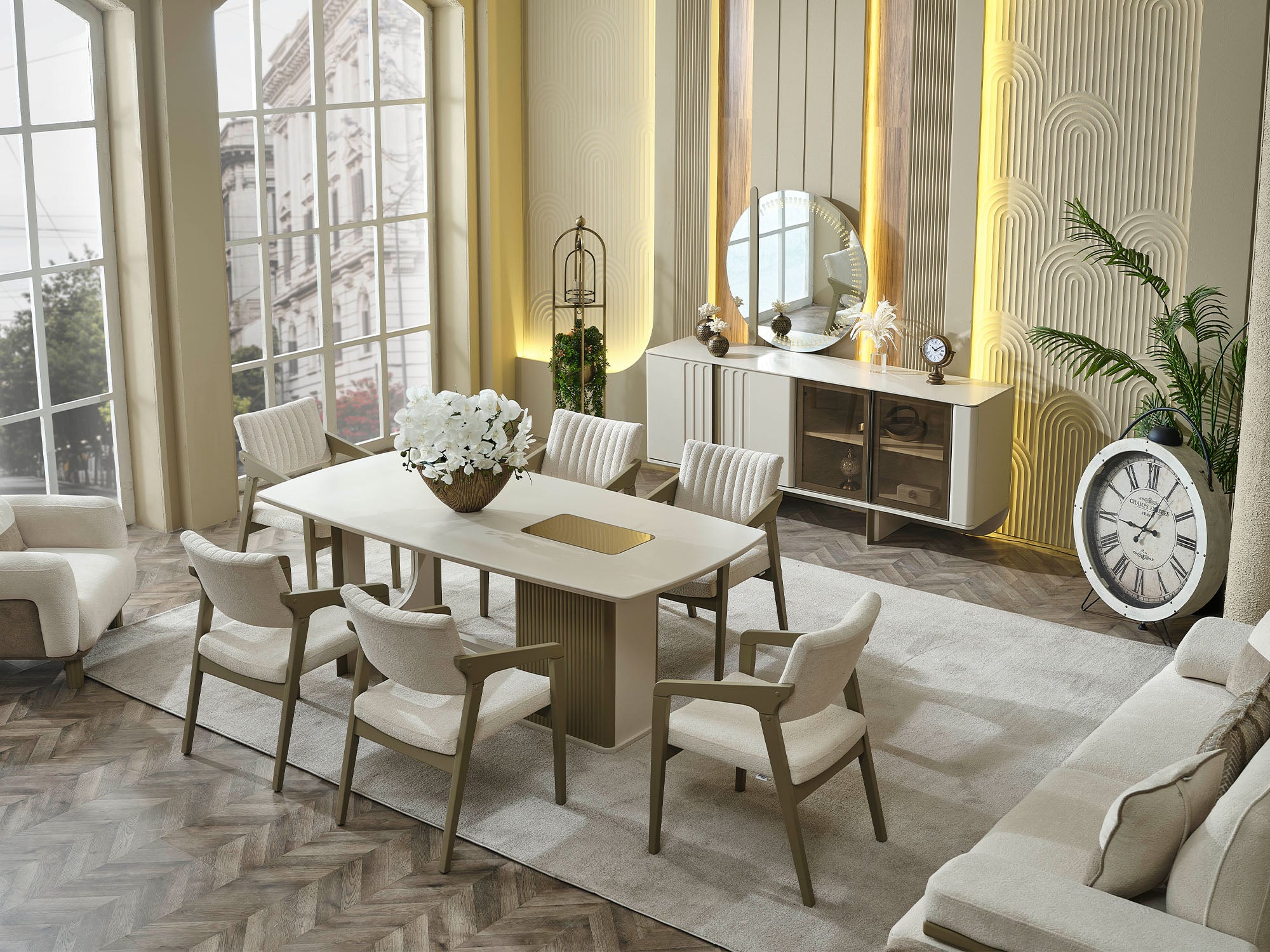 Verona Diningroom (Consol With Mirror & Dining Table & 6 Dining Chair)