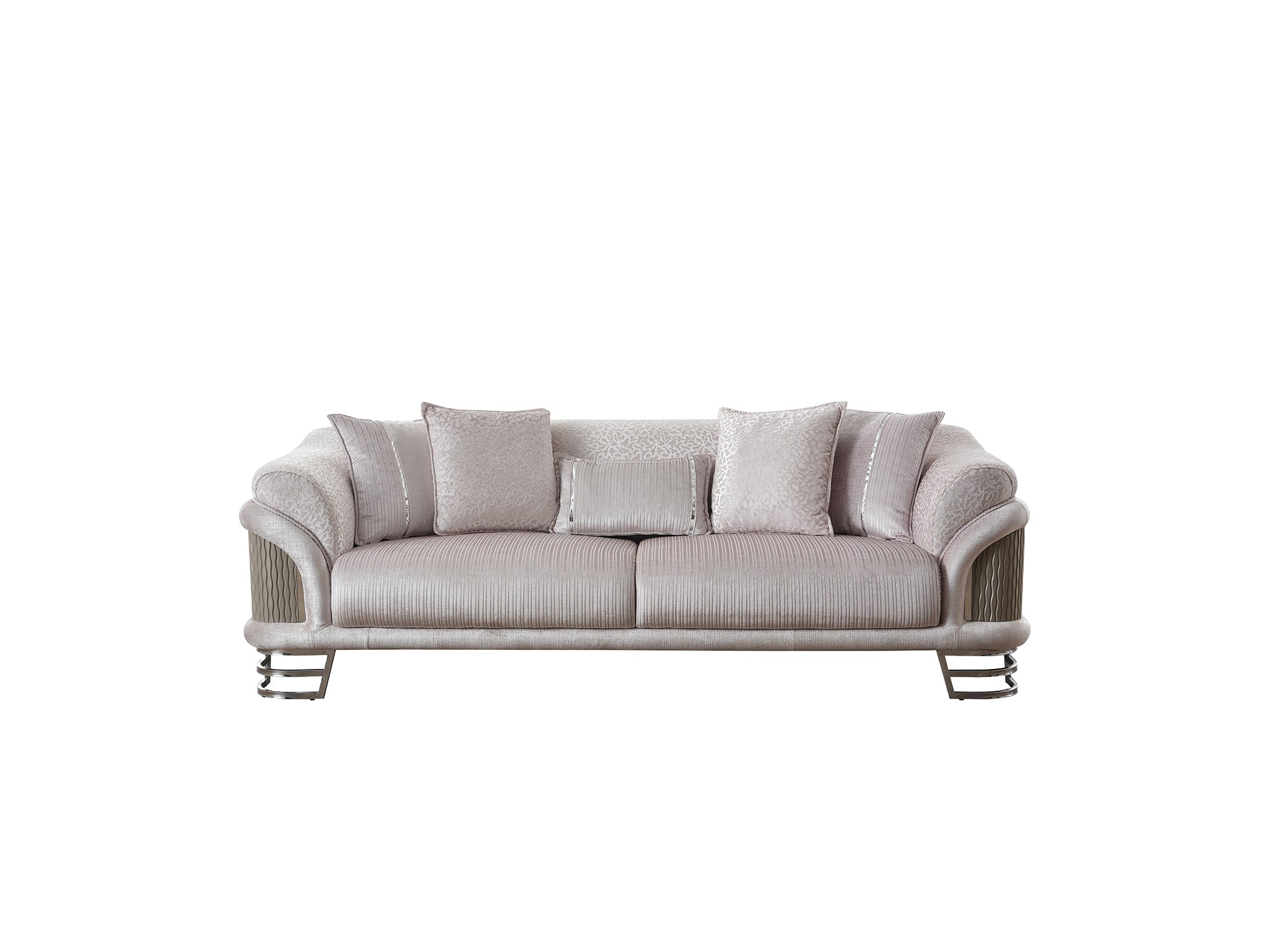 Versace 3-pieces (Sofa & Loveseat & Chair) Livingroom Set Light Grey