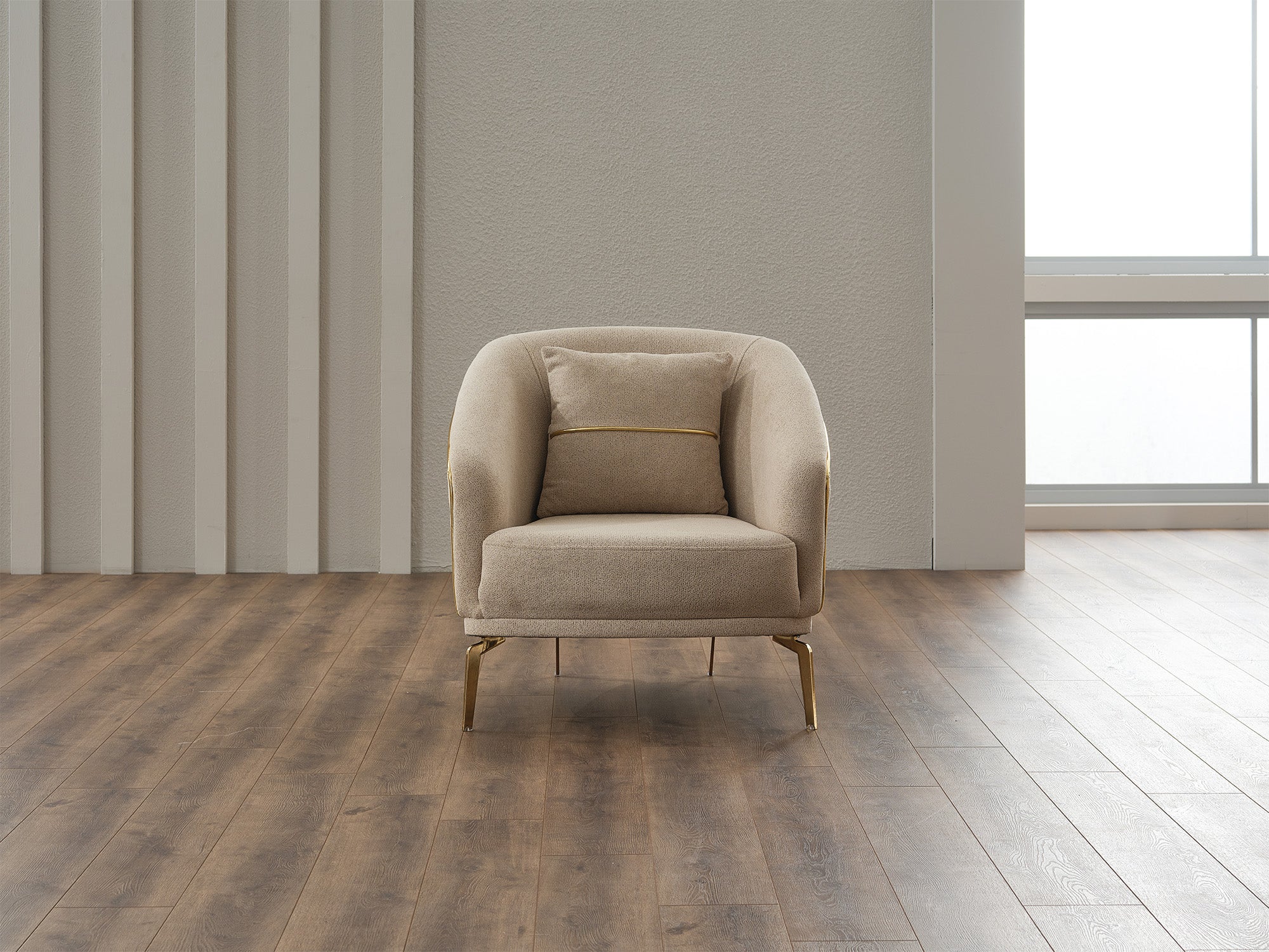 Victoria 3-pieces (Sofa & Loveseat & Chair) Livingroom Set Cream