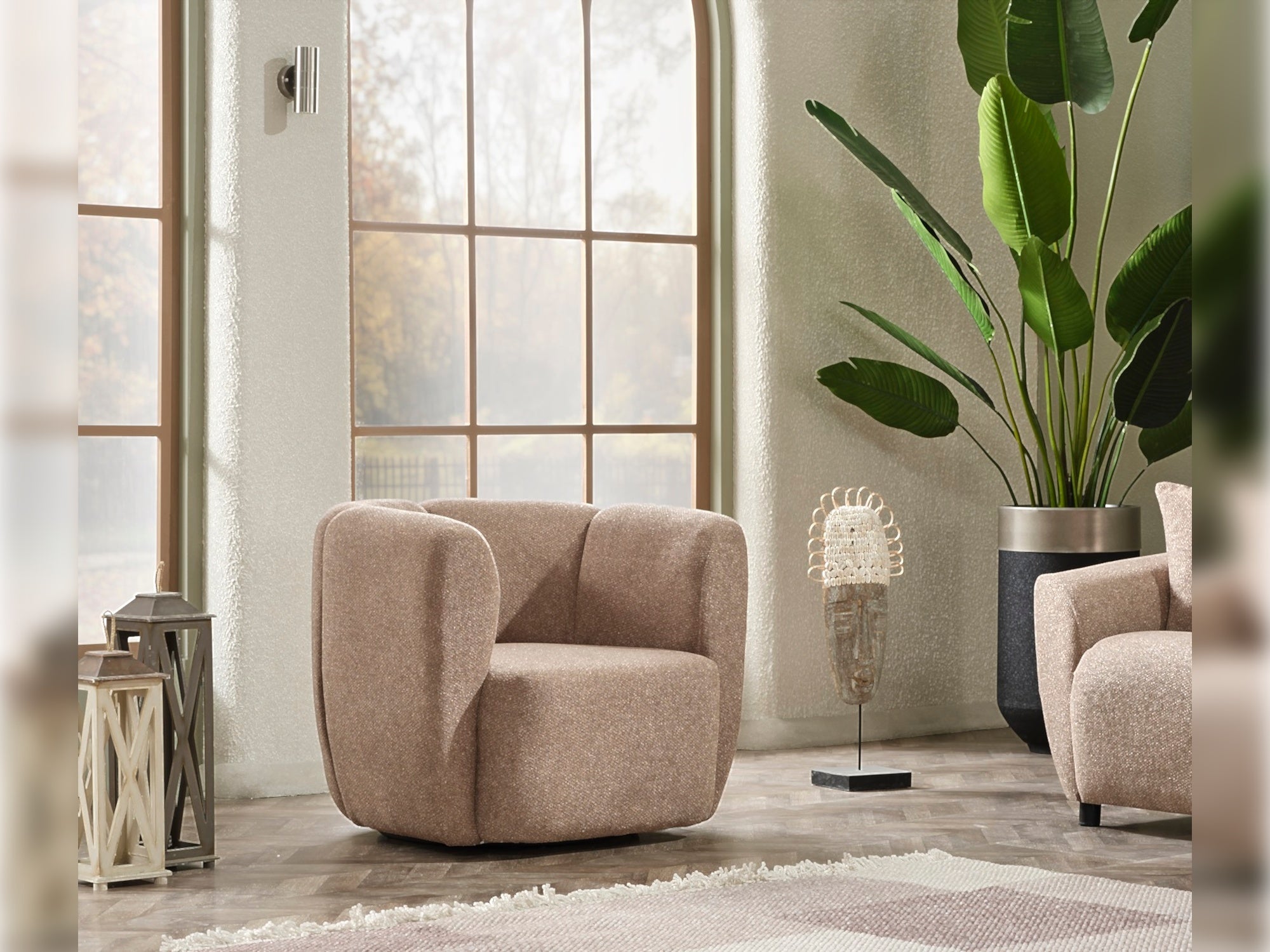 Vizyon 3-pieces (Sofa & Loveseat & Chair) Livingroom Set Brown