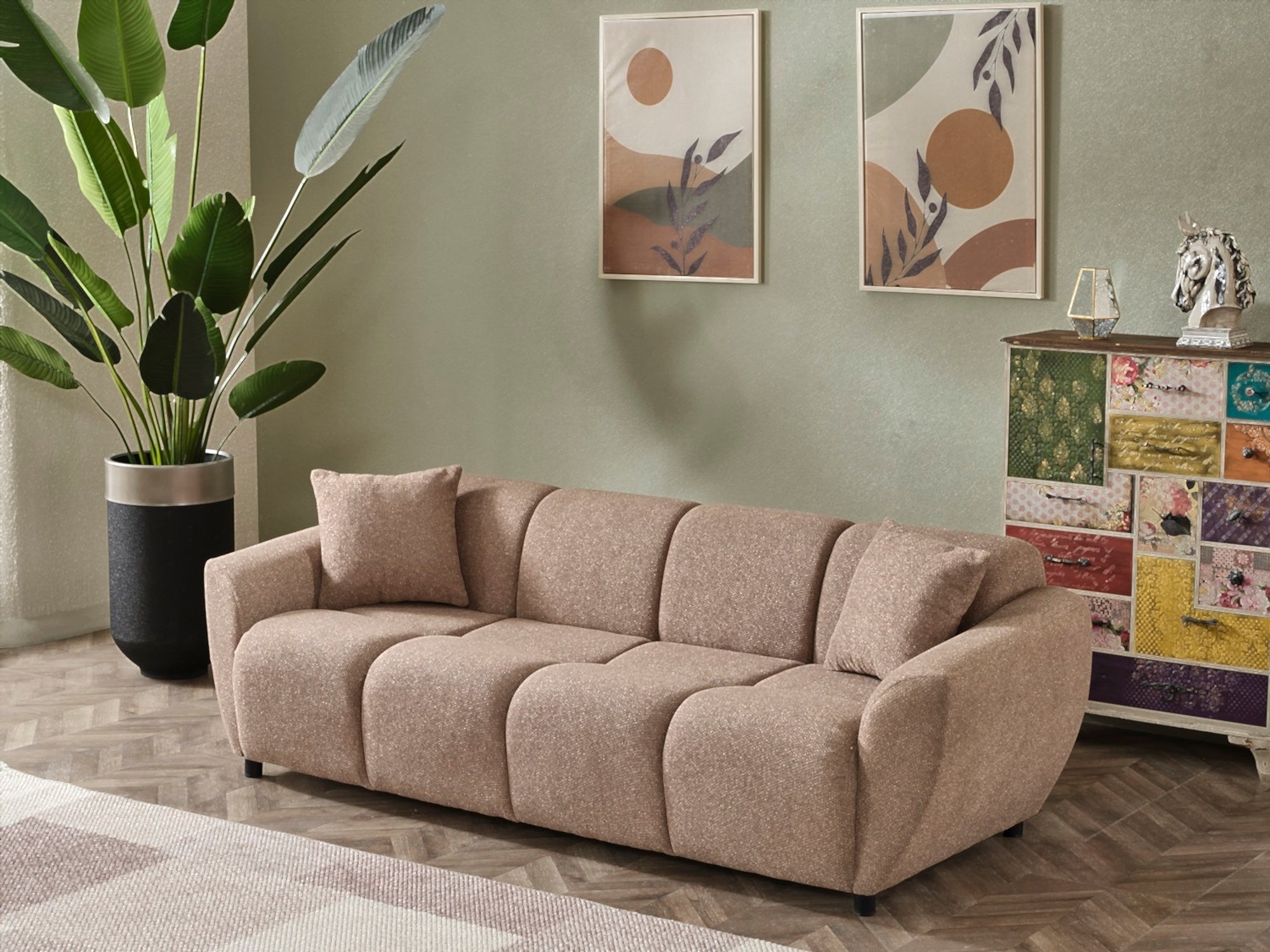 Vizyon 3-pieces (Sofa & Loveseat & Chair) Livingroom Set Brown
