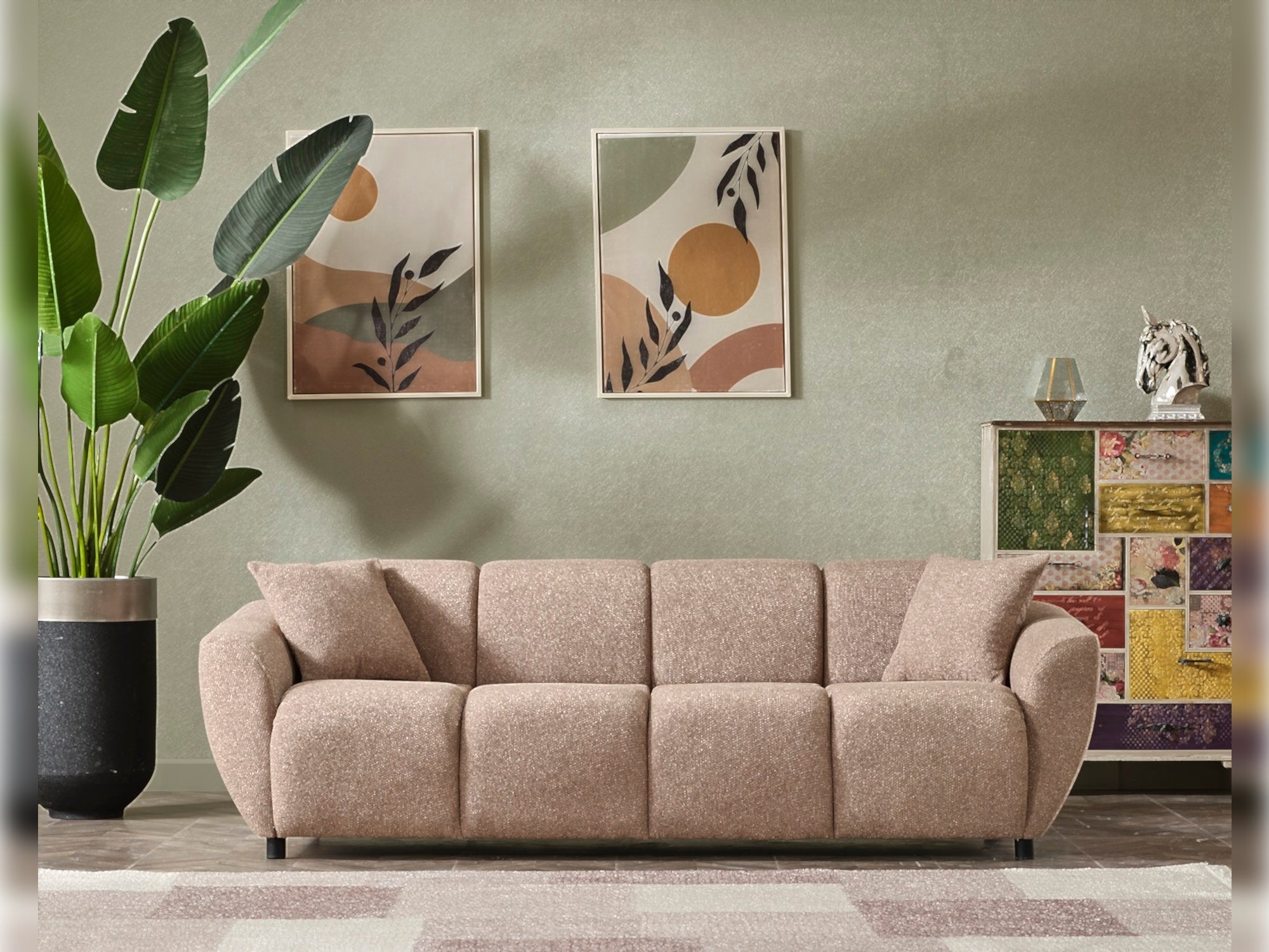Vizyon 3-pieces (Sofa & Loveseat & Chair) Livingroom Set Brown