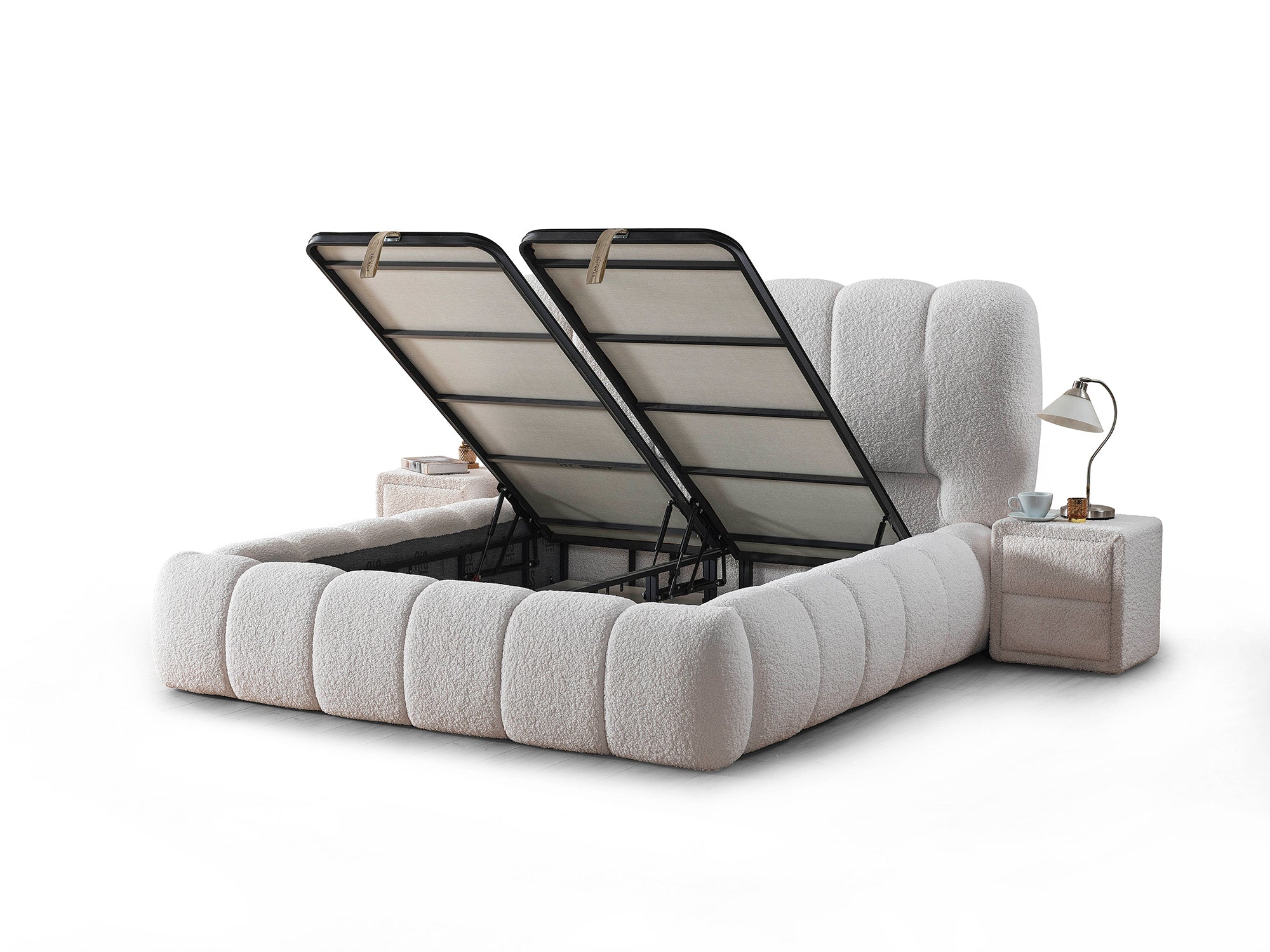 Vogue Storage Bed With Headboard & 2 Nightstand