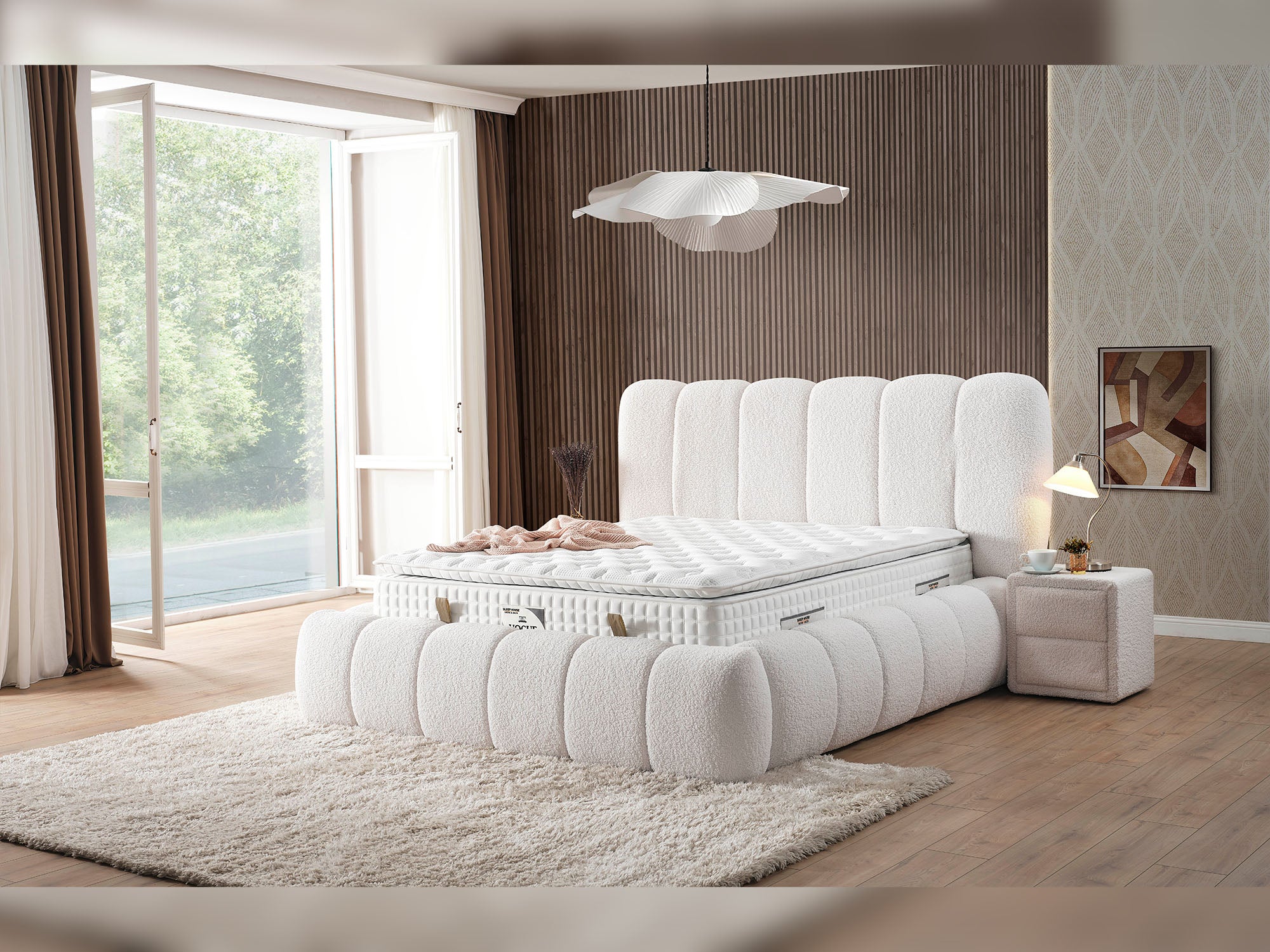 Vogue Storage Bed With Headboard & 2 Nightstand