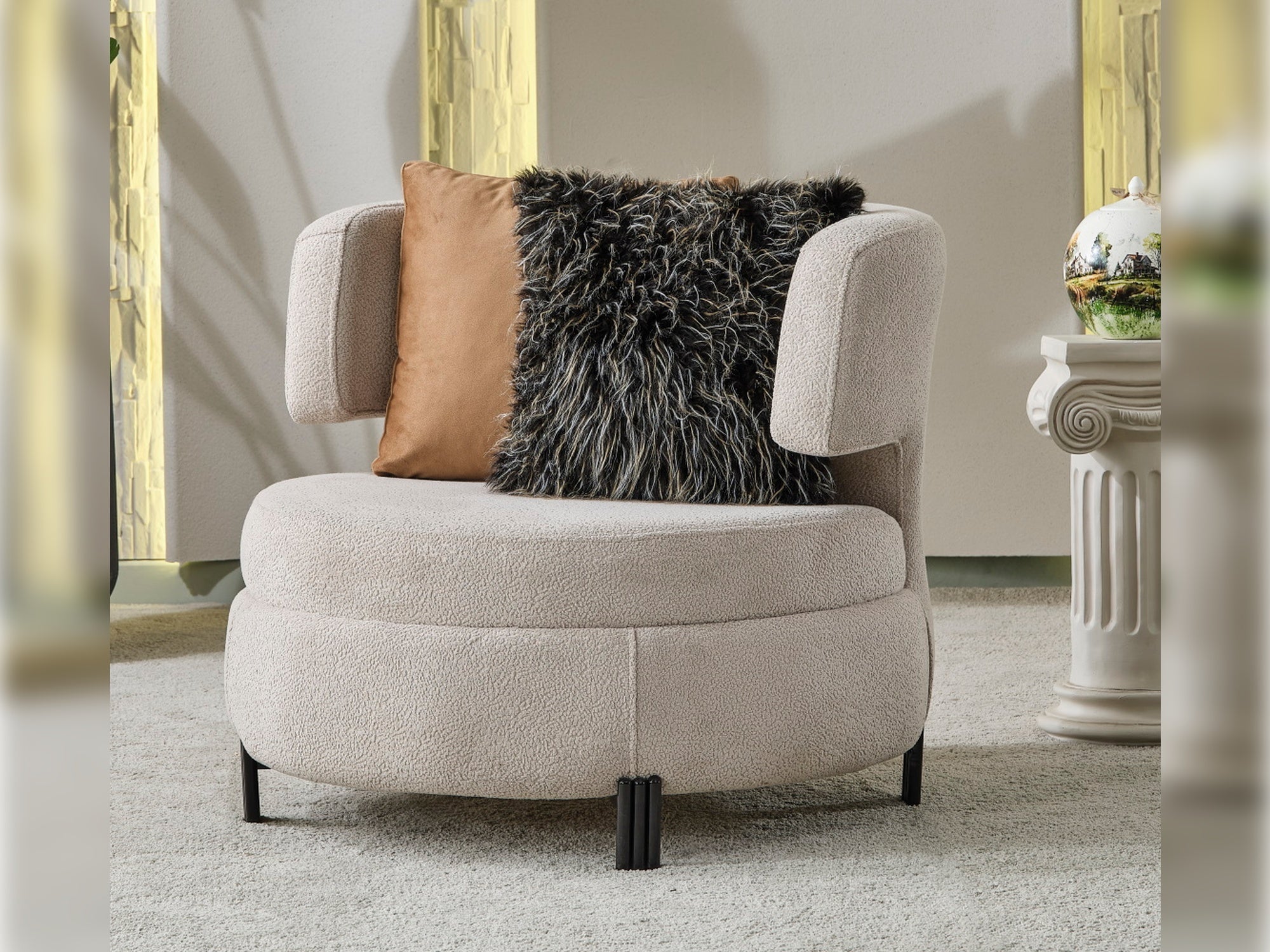 Voyance 4-pieces (2 Four Seat Sofa & 2 Chair) Livingroom Set Beige