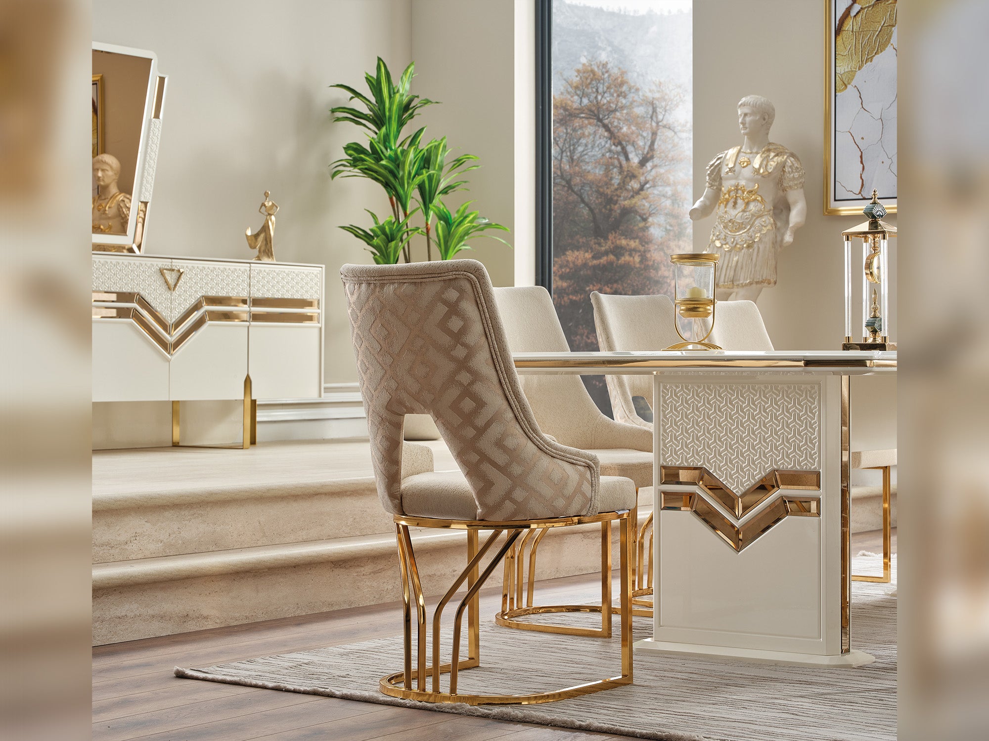 Zen Diningroom (Consol With Mirror & Dining Table & 6 Dining Chair)