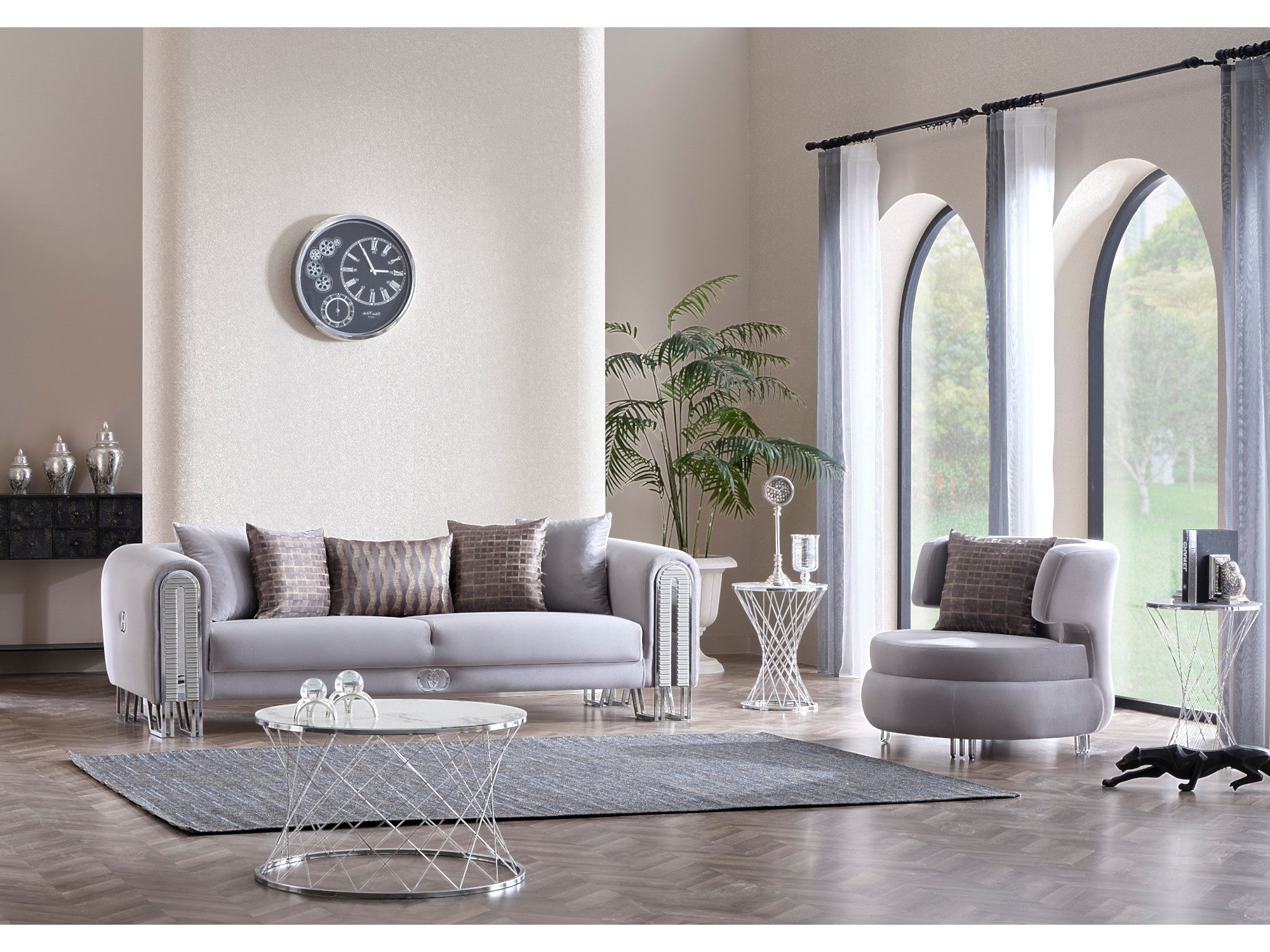Kapadokya 3-pieces (Sofa & Loveseat & Chair) Livingroom Set Grey