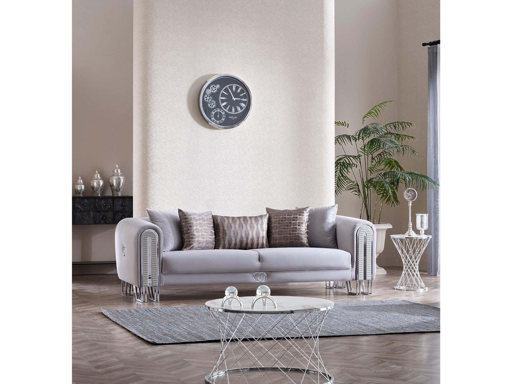Kapadokya 3-pieces (Sofa & Loveseat & Chair) Livingroom Set Grey