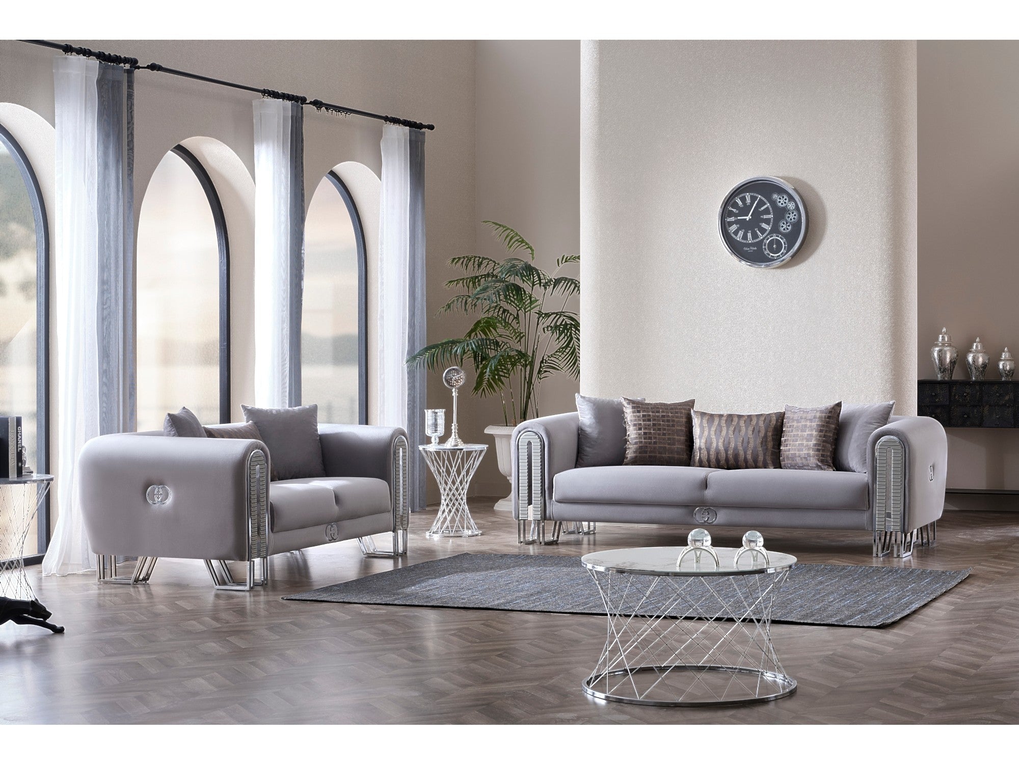 Kapadokya 3-pieces (Sofa & Loveseat & Chair) Livingroom Set Grey