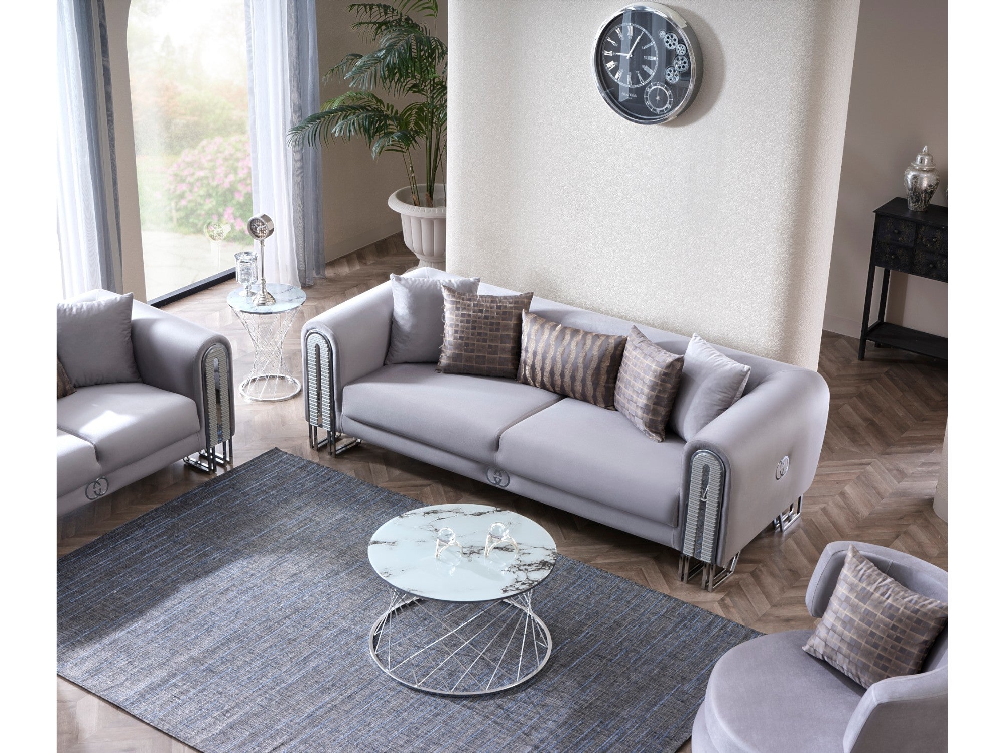 Kapadokya 3-pieces (Sofa & Loveseat & Chair) Livingroom Set Grey
