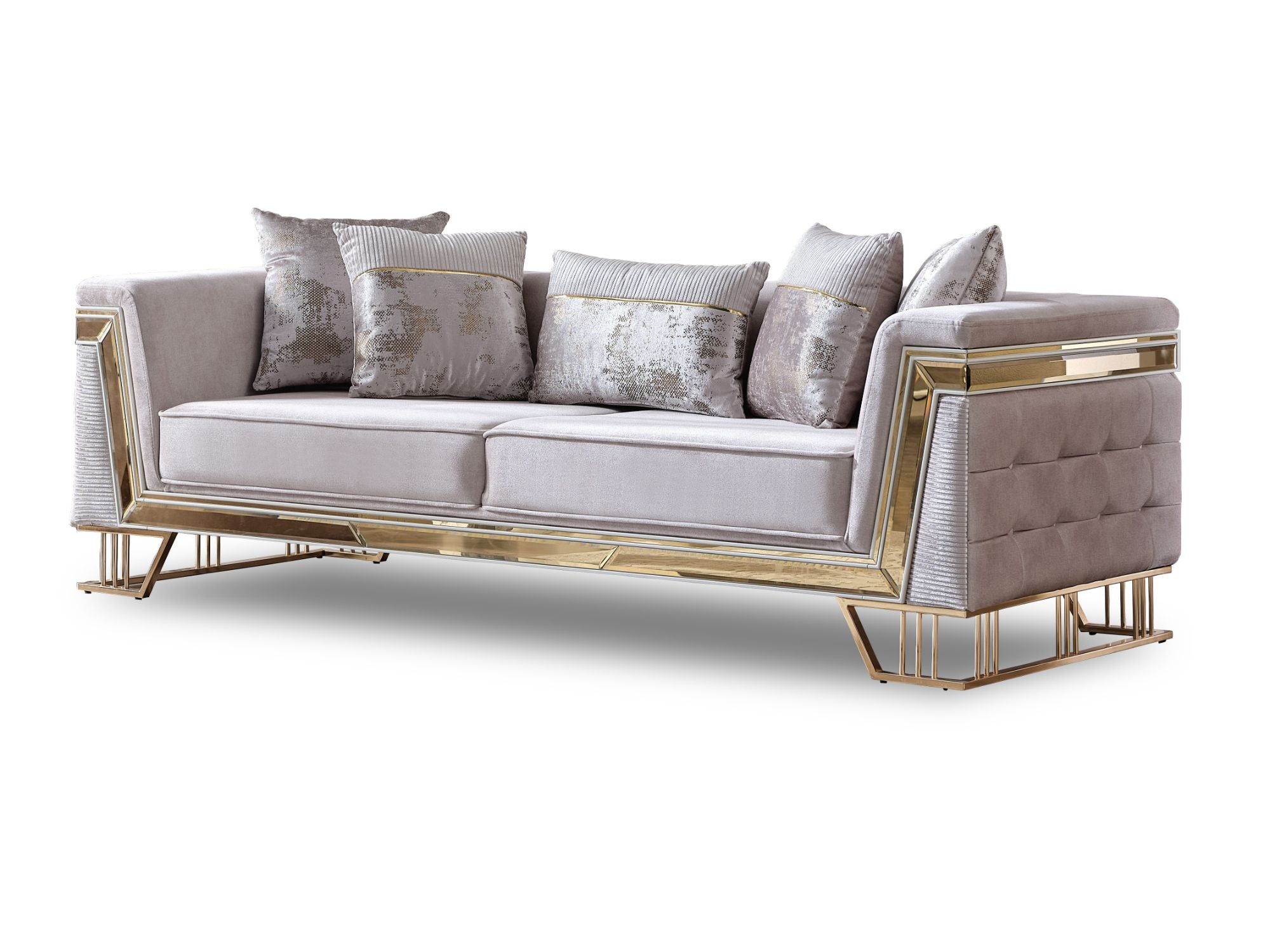 Munich 3-pieces (Sofa & Loveseat & Chair) Livingroom Set Cream