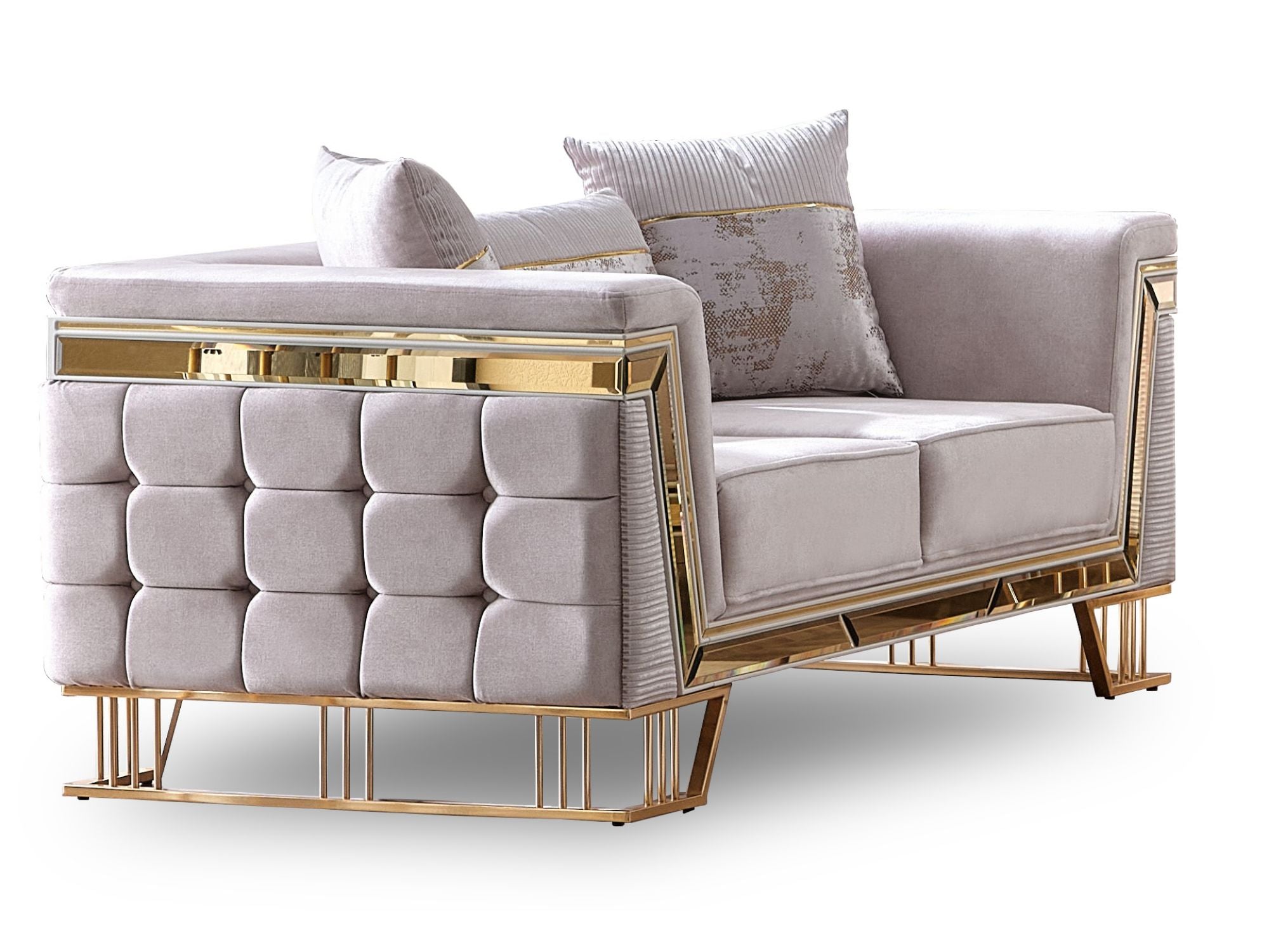 Munich 3-pieces (Sofa & Loveseat & Chair) Livingroom Set Cream