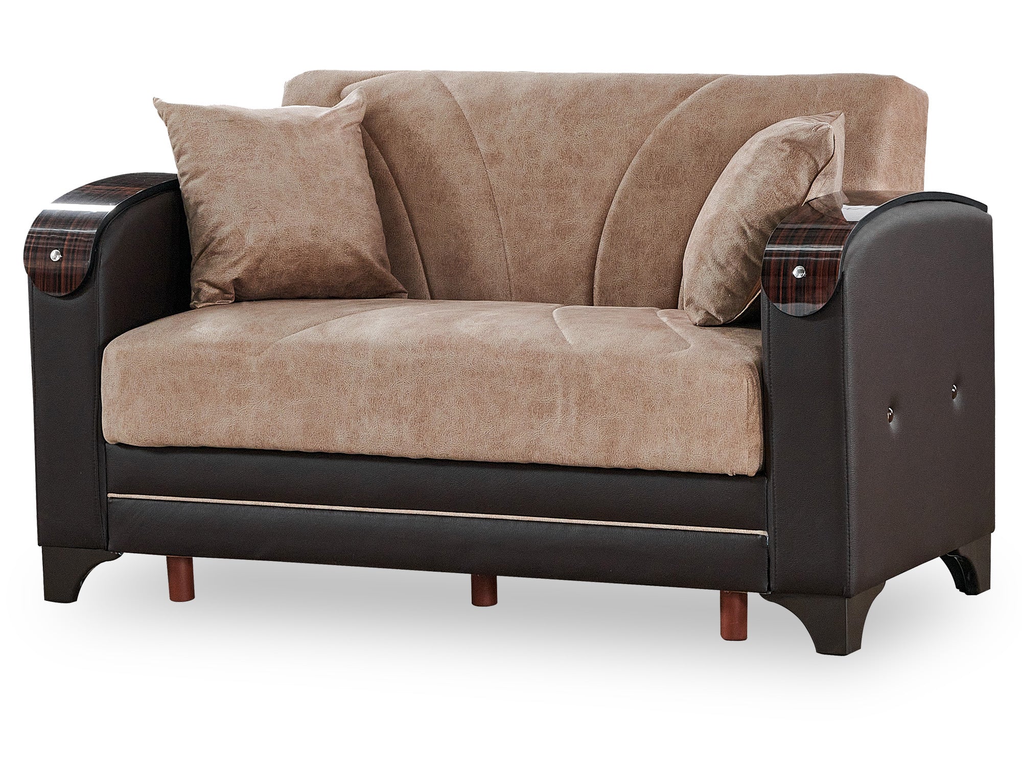 Senem Convertible Loveseat Light Brown