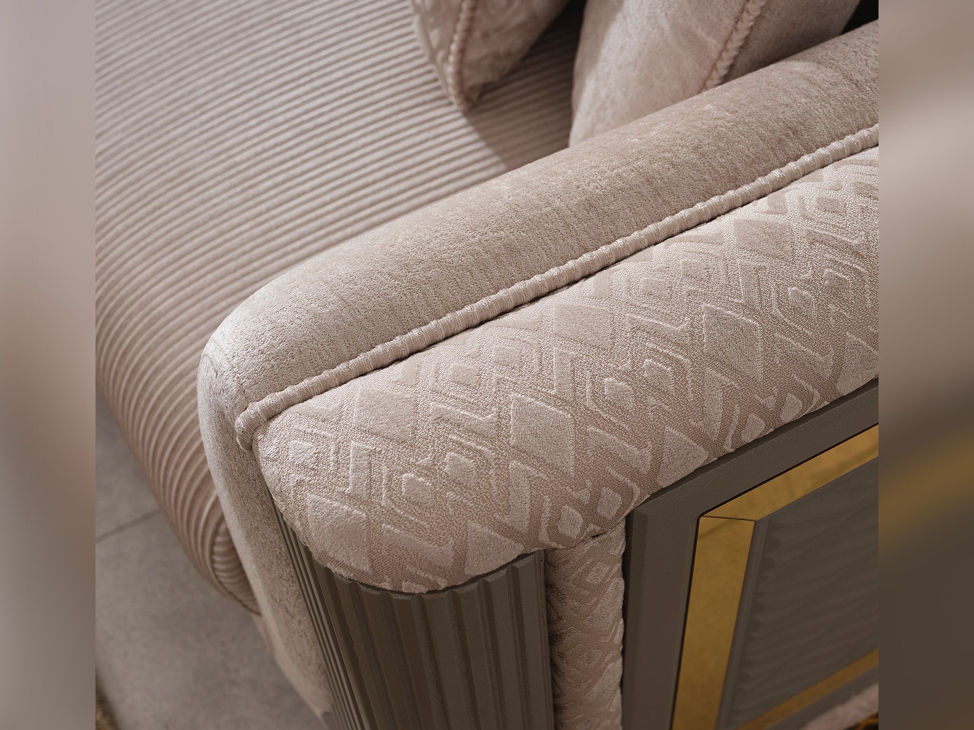 Valentino 3-pieces (Sofa & Loveseat & Chair) Livingroom Set Beige